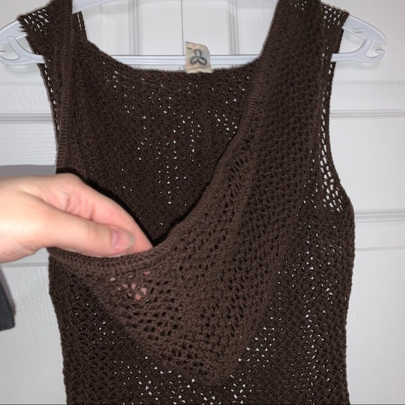 TNA Cotton Crochet Hooded Sleeveless Top Knit See through - Picture 6 of 6